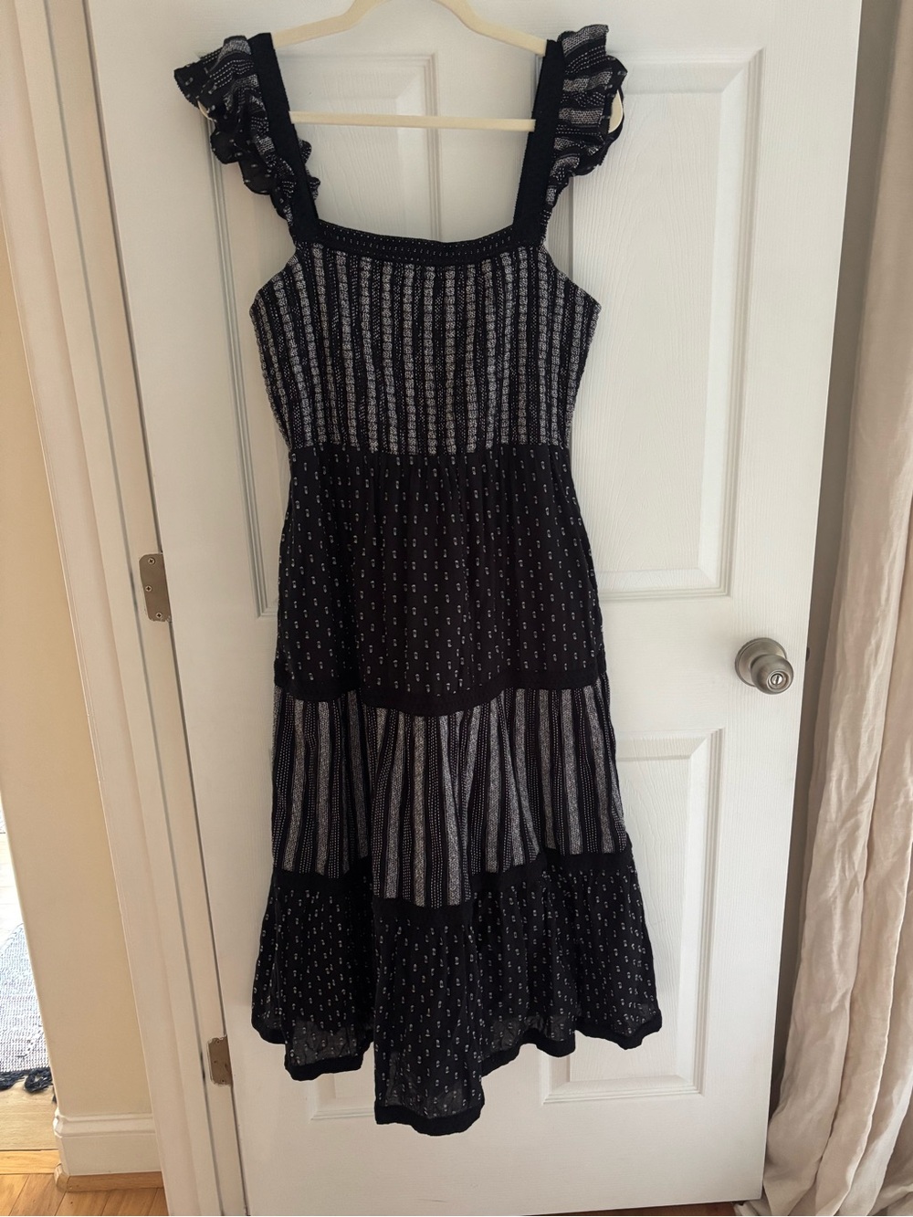 Vineyard Vines Black and White Tiered Ruffle Sundress